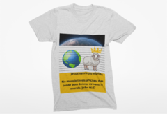 Camiseta Jesus venceu o mundo na internet