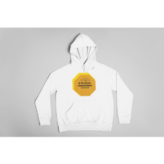 Moletom Branco - estampa amarela - a fé move montanhas - versículo - comprar online