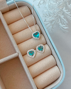 Conjunto Coração de Zircônia c/ Lateral Crav. - comprar online