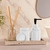 Conjunto 2 Peças de Cerâmica para Banheiro Stripes Branco - Lyor - Avença