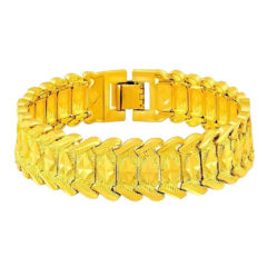 Pulseira com Design de coroa com detalhes de flores folheado em ouro 18k - comprar online