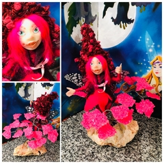 Árbol de la Vida con cuarzo rosa y piedra de la armonía con Hadita Energética