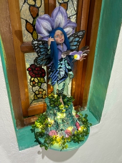 Hada Flor Kalia con colibri 38cm de Alto Luminaria - tienda online