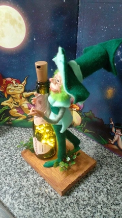 Duende Irlandes con Luminaria en botella de 32cm de alto - tienda online