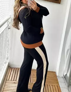Conjunto Blusa com Zíper e calça Flare- Conjunto Fátima - loja online