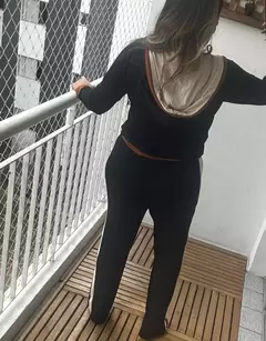 Conjunto Blusa com Zíper e calça Flare- Conjunto Fátima