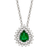 Colar gota Esmeralda 4x5 mm com Diamantes - comprar online