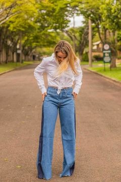 Calça Jeans Wide Leg Escura