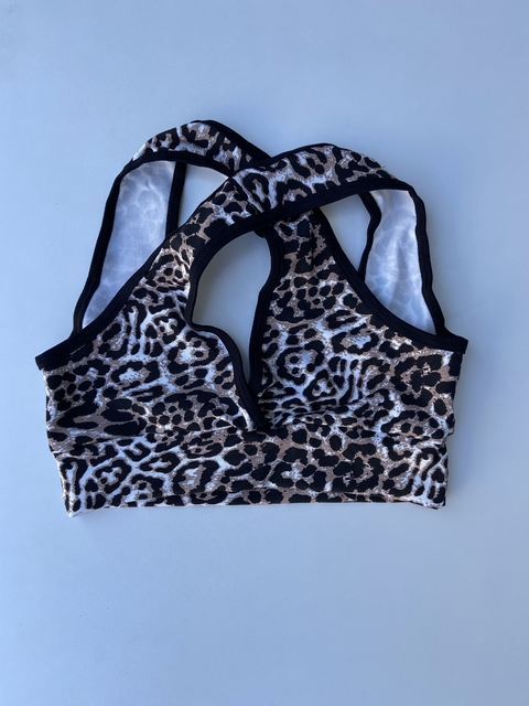 Top cruzado animal print