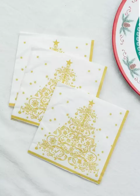 SERVILLETAS ARBOL DORADO 0951