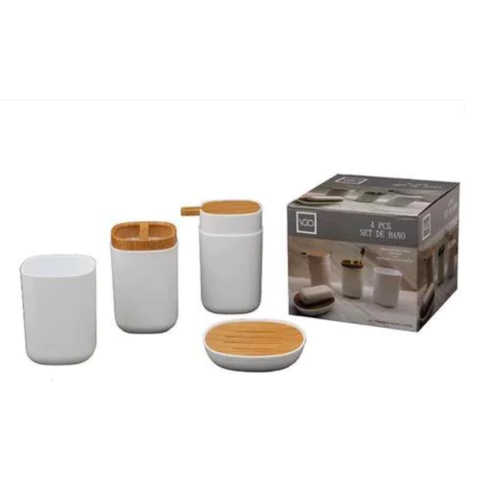 SET BAÑO 4 PIEZAS SIMIL BAMBOO 1051 50 - comprar online