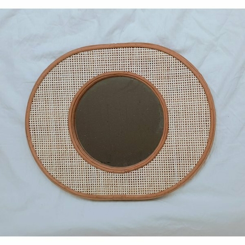 ESPEJO OVAL RATTAN 51CM