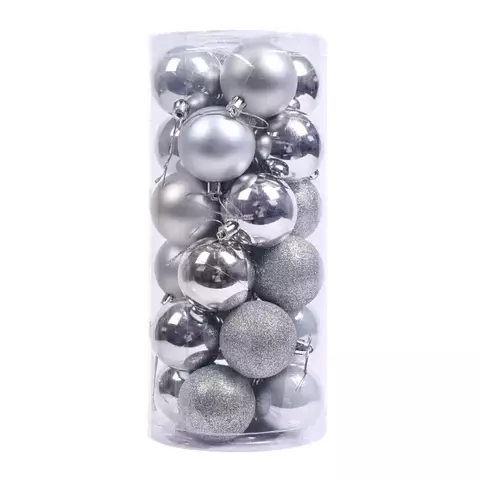 ESTUCHE X 24 BOLAS PLATEADAS LISAS 0992 - comprar online
