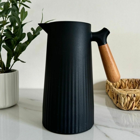 JARRA TERMICA RAYAS Y ASA BAMBOO BCO/NEG 4063