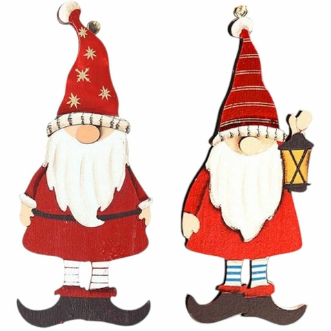 PAPA NOEL COLGANTE MADERA 14CM 9653