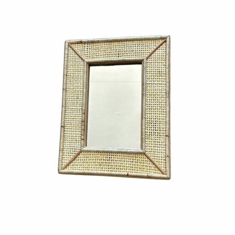 ESPEJO RECTANGULAR RATTAN 45X35CM