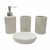SET BAÑO FLORES CERAMICA 4 PIEZAS