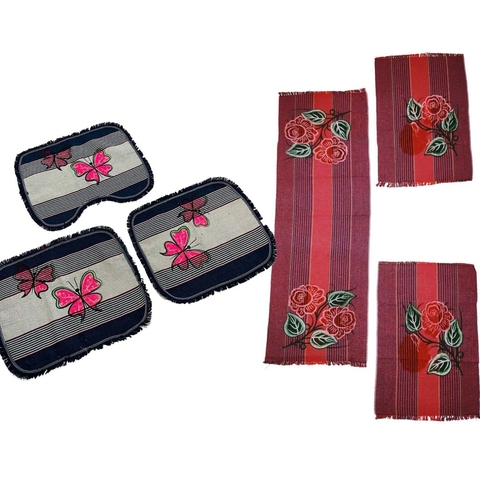 Kit Com 02 Jogos De Tapetes 1 Jogo De Banheiro 1 Jogo De Cozinha 3 Peças