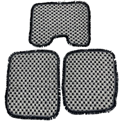Kit Tapete Jogo Banheiro 3 Peças Em Tear 100% Algodão Moderno Preto