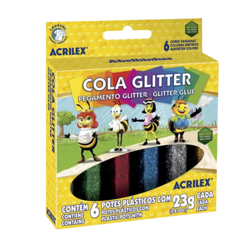 Cola com glitter 23g com 06 cores Acrilex