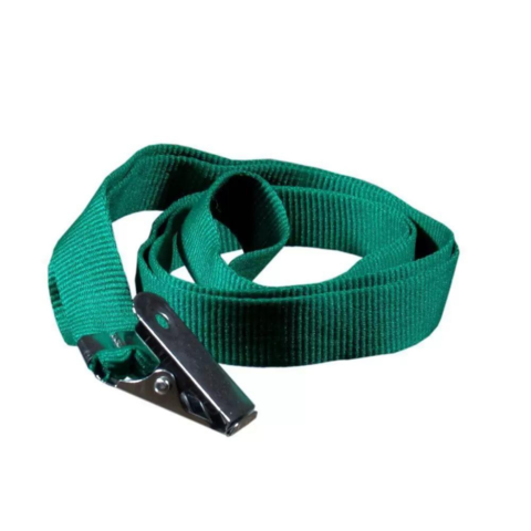 Cordão para cracha com jacaré verde com 10 unidades
