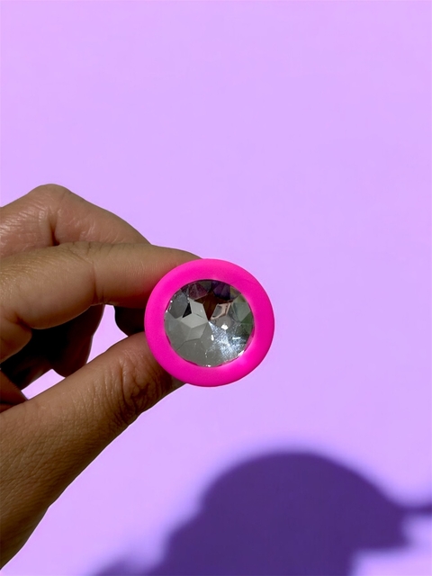 Plug em silicone de cristal coração P - comprar online