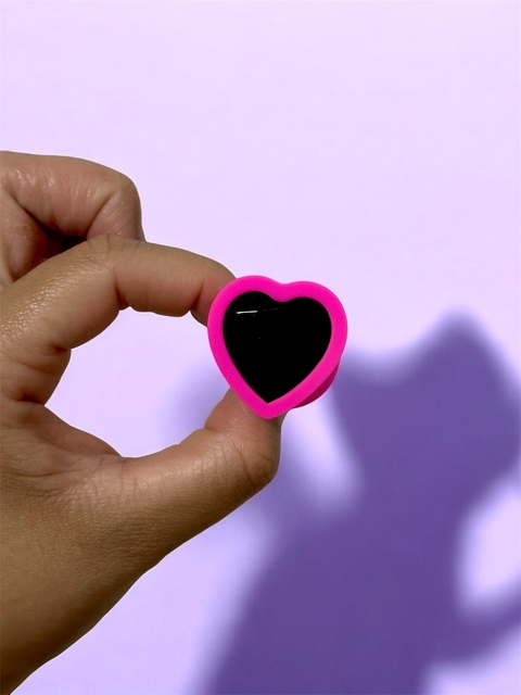 Plug em silicone de cristal coração P