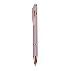 Caneta de Metal Premium Personalizada e com Ponta Touch e Detalhe Ouro Rosé - Mkt Brindes Corporativos