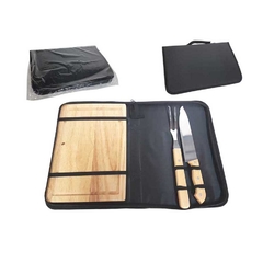 Kit churrasco com estojo tábua faca garfo de churrasco personalizados - comprar online