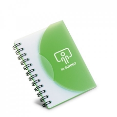 Caderno A7 capa em pvc rigido e espiral personalizado com seu logo e com 80 folhas na internet