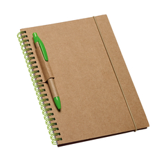 Caderno personalizado B6 espiral com 60 folhas pautadas de papel reciclado