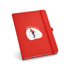 Caderno capa dura em couro sintetico e personalizada formato B6 - Mkt Brindes Personalizados 