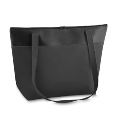 Bolsa térmica praia em nylon 420 térmica e detalhes em couro sintético preto - comprar online