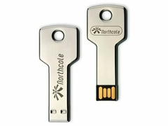 Pen drive alumínio formato chave personalizado - loja online