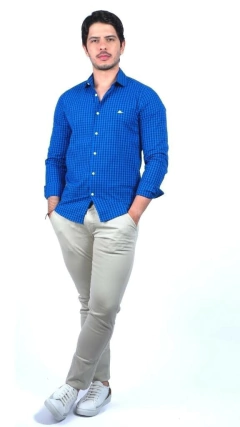CAMISA XADREZ AZUL E PRETA