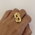 ANEL NÓ GRANDE LISO DOURADO - AJUSTÁVEL - Olimavie Semijoias