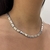 COLAR CHOKER RETANGULOS LISOS RÓDIO BRANCO - Olimavie Semijoias