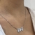 COLAR CASAL COM CORAÇÃO CRAVEJADO RÓDIO BRANCO - Olimavie Semijoias