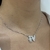 COLAR MENINA COM CORAÇÃO CRAVEJADO RÓDIO BRANCO - Olimavie Semijoias