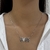 COLAR 2 MENINAS E 1 MENINO CORAÇÃO CRAVEJADO RÓDIO BRANCO - comprar online