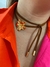 Choker Camélia Dourada Marrom - comprar online