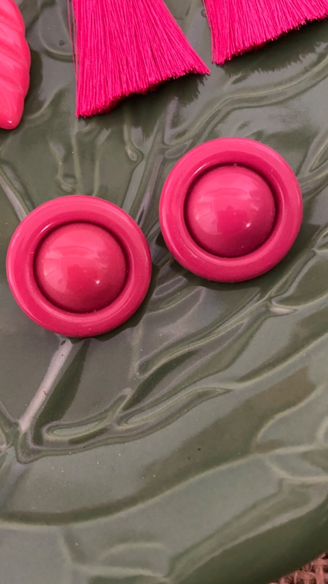 Brinco Botão Rosa