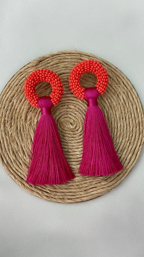 Brinco Maresias Laranja e Rosa