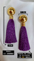 Brinco Bahia Dourado Roxo Claro 2 em 1 - comprar online