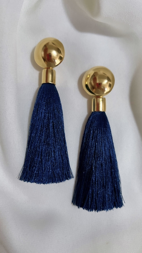 Brinco Bahia Dourado Azul Marinho 2 em 1