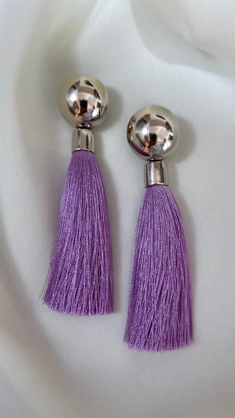 Brinco Bahia Prata Lilas 2 em 1