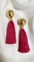 Brinco Bahia Dourado Rosa 2 em 1