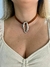 Colar 2 em 1 Leandra Prateado Couro Marrom - comprar online