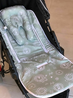Cubre coche + almohada cervical | animalitos verde en internet