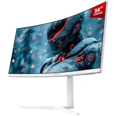 Monitor Gamer Pcyes Z-Max Z34C Curvo 34" White Ghost, Quad HD 2K, 165Hz, 1ms, VA, HDR, G-Sync, AMD FreeSync, Low Blue Ligth, Flicker Free, Vesa